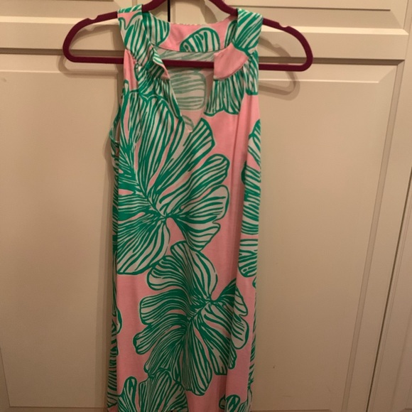 Lilly Pulitzer Size SX Pink and Green 100% Cotton Dress - Picture 1 of 3